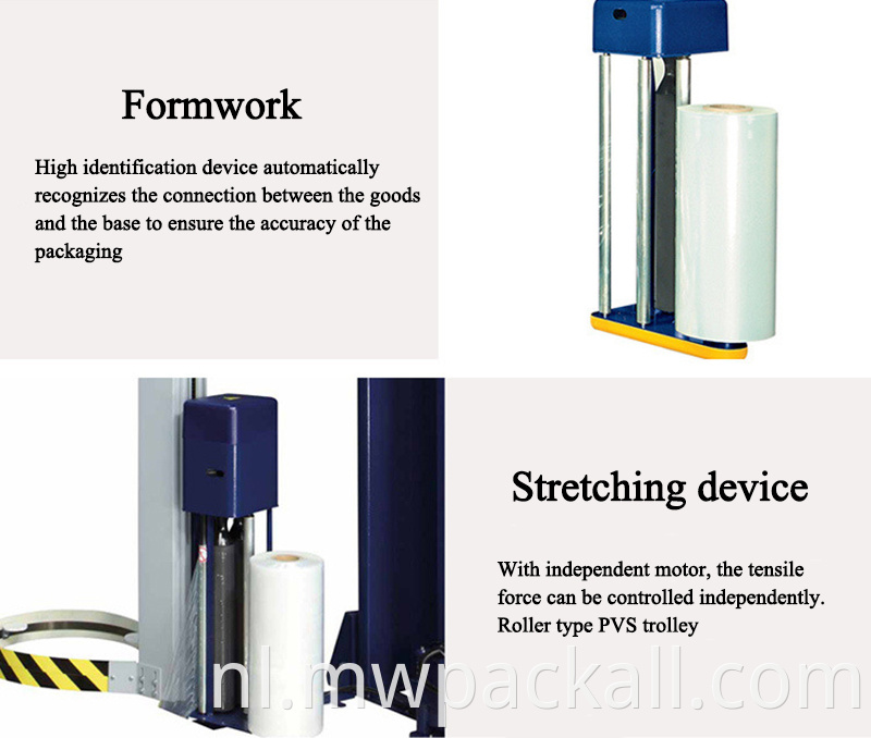 Volledig automatische vorkheftruck Rotary Wraping Packing Machine, Forklift Stretch Wrapper Machine